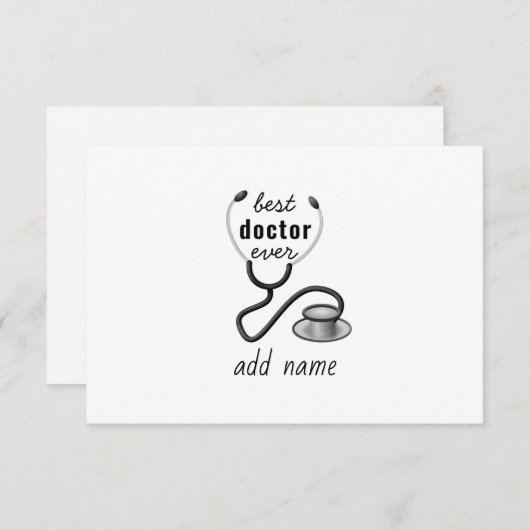 Beste Doctor Ooit Waardering 's Werelds Grootste D Bedankkaart (Voorkant / Achterkant)