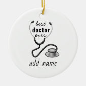 Beste Doctor Ooit Waardering 's Werelds Grootste D Keramisch Ornament (Voorkant)