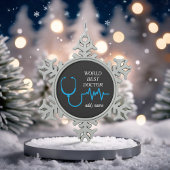 Beste Doctor Ooit Waardering 's Werelds Grootste D Tin Sneeuwvlok Ornament