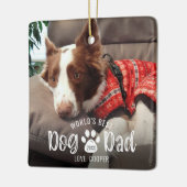 BESTE DOG DAD 2-foto's Pauw Print Keepomwille Keramisch Ornament (Links)