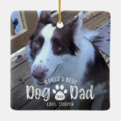 BESTE DOG DAD 2-foto's Pauw Print Keepomwille Keramisch Ornament (Achterkant)