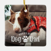 BESTE DOG DAD 2-foto's Pauw Print Keepomwille Keramisch Ornament (Voorkant)