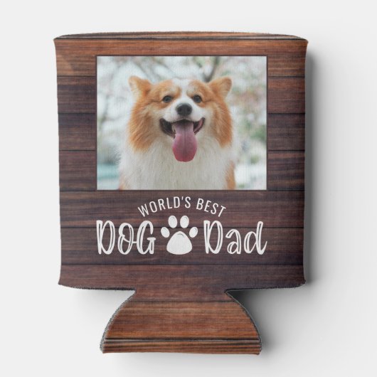 BESTE DOG DAD 2-foto's ter wereld schilderen print Blikjeskoeler (Achterkant)