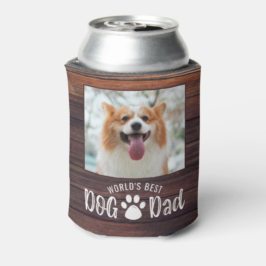 BESTE DOG DAD 2-foto's ter wereld schilderen print Blikjeskoeler (Blikje Achterkant)