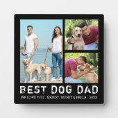 BESTE DOG DAD 3 Foto Collage Uw kleur Fotoplaat (Voorkant)