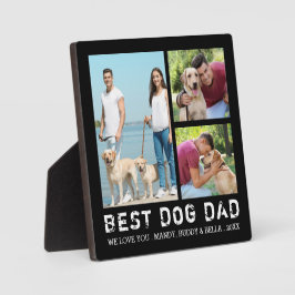 BESTE DOG DAD 3 Foto Collage Uw kleur Fotoplaat