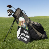 Beste Dog Dad By Par Met Aangepaste Foto & Monogra Golfhanddoek (Groen)