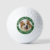 BESTE DOG DAD DOOR PAR Paw Print Green Golfballen (Voorkant)