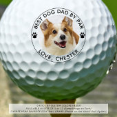 BESTE DOG DAD DOOR PAR Paw Print Photo Golfballen