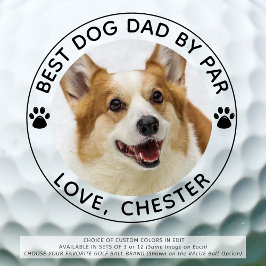 BESTE DOG DAD DOOR PAR Paw Print Photo Golfballen