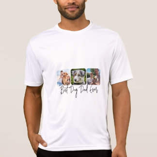 Beste Dog Dad Ever - Aangepaste 3-foto collage T-shirt