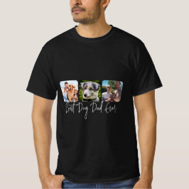 Beste Dog Dad Ever - Aangepaste 3-foto collage T-shirt
