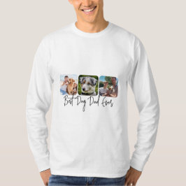 Beste Dog Dad Ever - Aangepaste 3-foto collage T-shirt