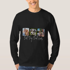 Beste Dog Dad Ever - Aangepaste 3-foto collage T-shirt