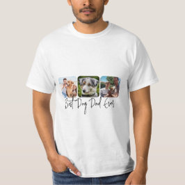Beste Dog Dad Ever - Aangepaste 3-foto collage T-shirt