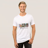 Beste Dog Dad Ever - Aangepaste 3-foto collage Tri-Blend Shirt (Voorkant volledig)