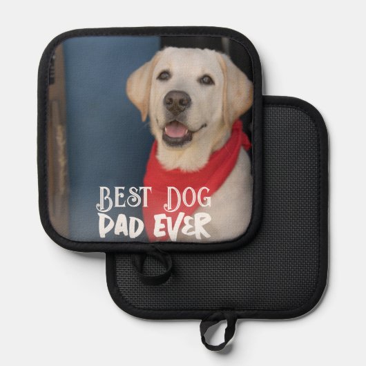 Beste Dog Dad Ever Modern Custom Afbeelding en tek Pannenlap (Voorkant / Achterkant)