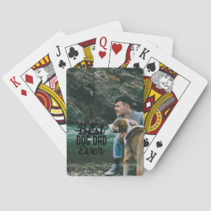 Beste Dog Dad Gepersonaliseerde Foto Vaderdag Pokerkaarten