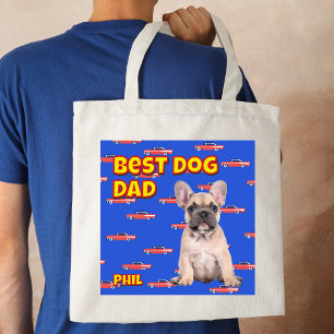 Beste Dog Dad Gift - Custom Pet Photo Vaderdag Tote Bag
