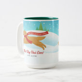 Beste Dog Dad Golden Retriever Snowy Christmas Mok (Voorkant links)