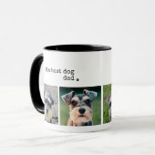 Beste Dog Dad Moderne Minimalistische 4 Foto Mok (Voorkant links)