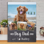 Beste DOG DAD ooit - Aangepast 4-pet fotocollage Fotoplaat<br><div class="desc">Beste hond vader ooit ♡... Verrassend je favoriete Dog Pa, of het nu zijn verjaardag, Vaderdag of Kerstmis is met dit super schattige fotocollage plaatje. Pas deze hondenplak aan met de vier favoriete foto's van de hond! Personaliseer met de naam en het bericht van honden. Het zal nog jaren een...</div>