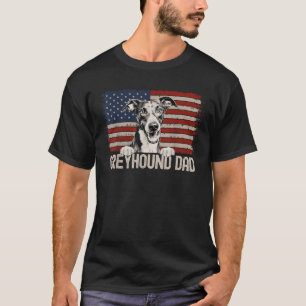 Beste Dog Dad Ooit Amerikaanse Vlag Greyhound Dad T-shirt