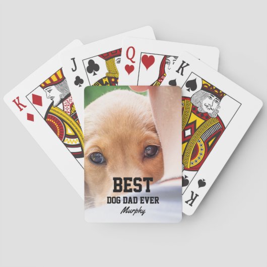 Beste Dog Dad Ooit Fotonaam Vaderdag Pokerkaarten (Achterkant)