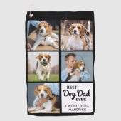 Beste DOG DAD ooit - Golfer - Persoonlijke 5 foto Golfhanddoek (Voorkant)