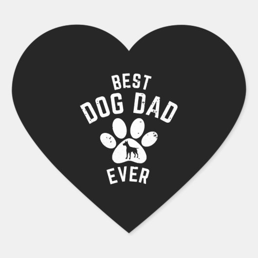 BESTE DOG DAD OOIT HART STICKER (Voorkant)