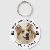 BESTE DOG DAD OOIT Pauw print 2 foto's Sleutelhanger (Voorkant)