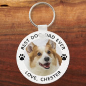 BESTE DOG DAD OOIT Pauw print 2 foto's Sleutelhanger (Voorkant)