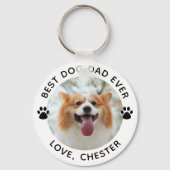 BESTE DOG DAD OOIT Pauw print 2 foto's Sleutelhanger (Achterkant)