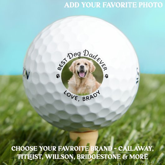 Beste DOG DAD ooit Persoonlijk Modern Pet Foto Golfballen