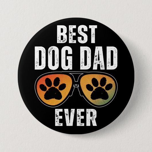 BESTE DOG DAD OOIT RONDE BUTTON 7,6 CM (Voorkant)