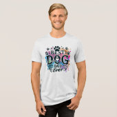 Beste Dog Dad ooit Theme Tri-Blend Shirt (Voorkant volledig)