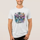 Beste Dog Dad ooit Theme Tri-Blend Shirt (Voorkant)
