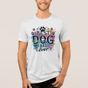 Beste Dog Dad ooit Theme Tri-Blend Shirt