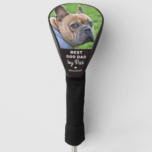 Beste DOG DAD op basis van Par Custom Photo Vaderd Golfheadcover (Voorkant)