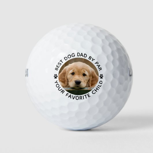 Beste DOG DAD op basis van Par Paw Print Custom Ph Golfballen (Voorkant)