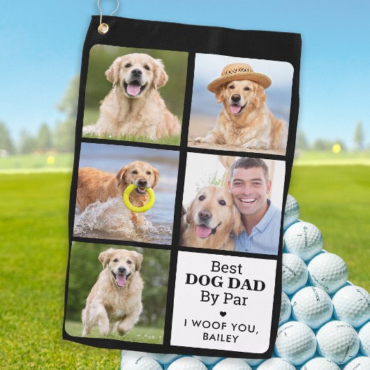 Beste DOG DAD op basis van Par - persoonlijke 5 fo Golfhanddoek
