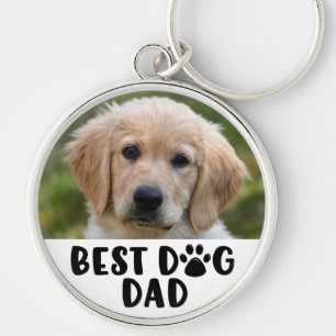 BESTE DOG DAD Paw Print Foto aangepast Sleutelhanger