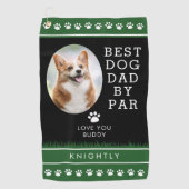 BESTE DOG DAD VAN PAR Foto's schilderen Afdrukken  Golfhanddoek (Voorkant)