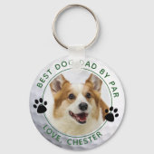 BESTE DOG DAD VAN PAR Golf Ball Paw Print Foto Sleutelhanger (Voorkant)
