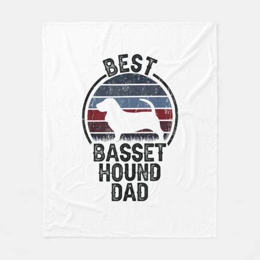 Beste Dog Father Dad -  Basset Hound Fleece Deken (Voorkant)