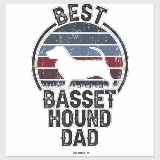 Beste Dog Father Dad -  Basset Hound Sticker (Vel)