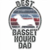 Beste Dog Father Dad -  Basset Hound Sticker (Voorkant)