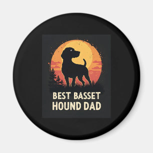Beste Dog Father Dad -  Basset Hound T-shirt Magneet