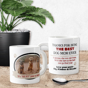 Beste Dog Mom Ever Funny Coffee Mok met Foto
