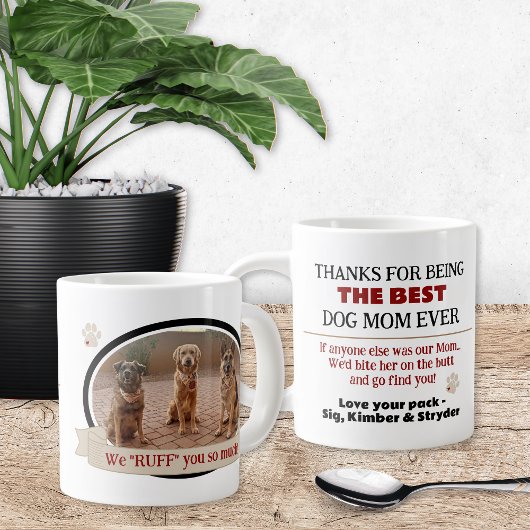 Beste Dog Mom Ever Funny Coffee Mok met Foto